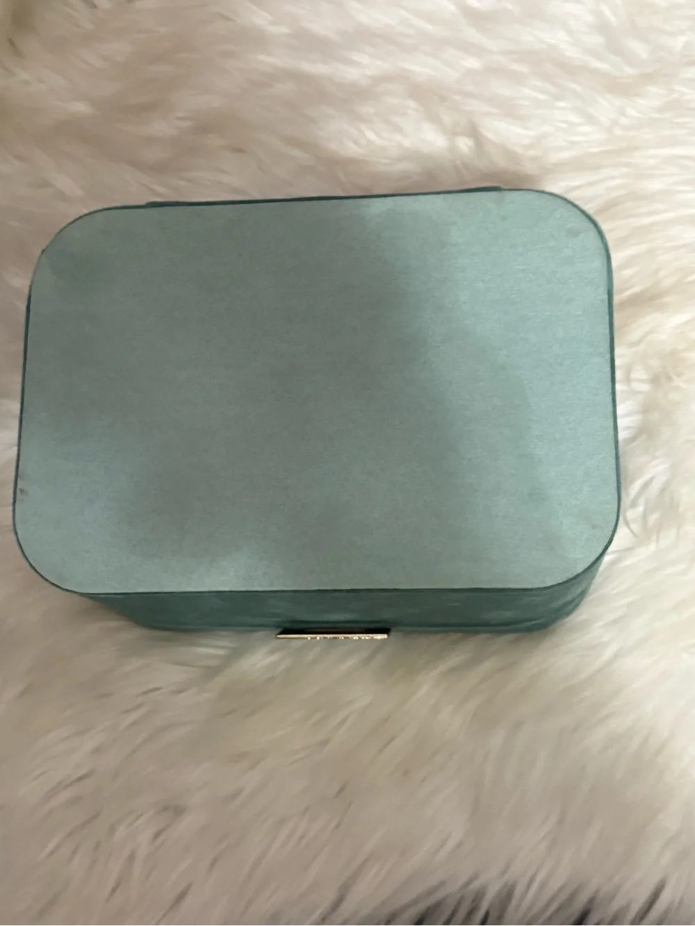 Velvet Jewelry Organizer Box in Mint Green - Compact Travel Case